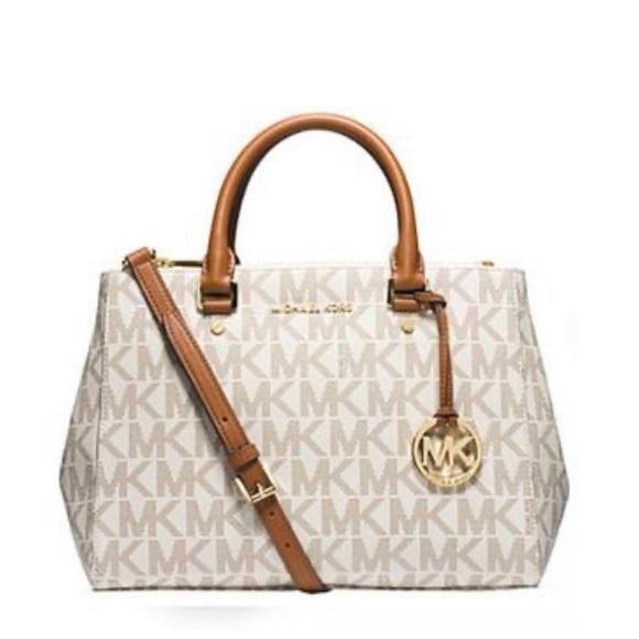 MICHAEL Michael Kors Handbags - MICHAEL KORS Sutton MED satchel Vanilla EUC
